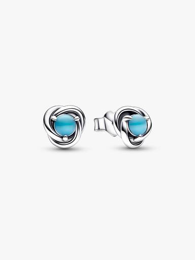 Aretes de botón Círculo Eternidad de Diciembre