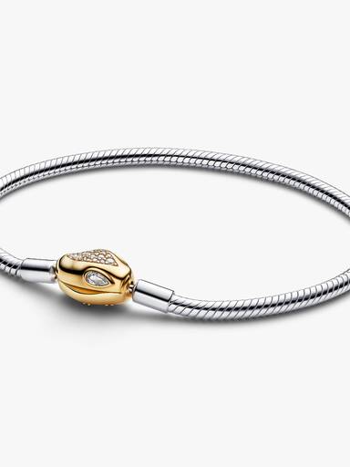 Brazalete de cadena y broche de serpiente