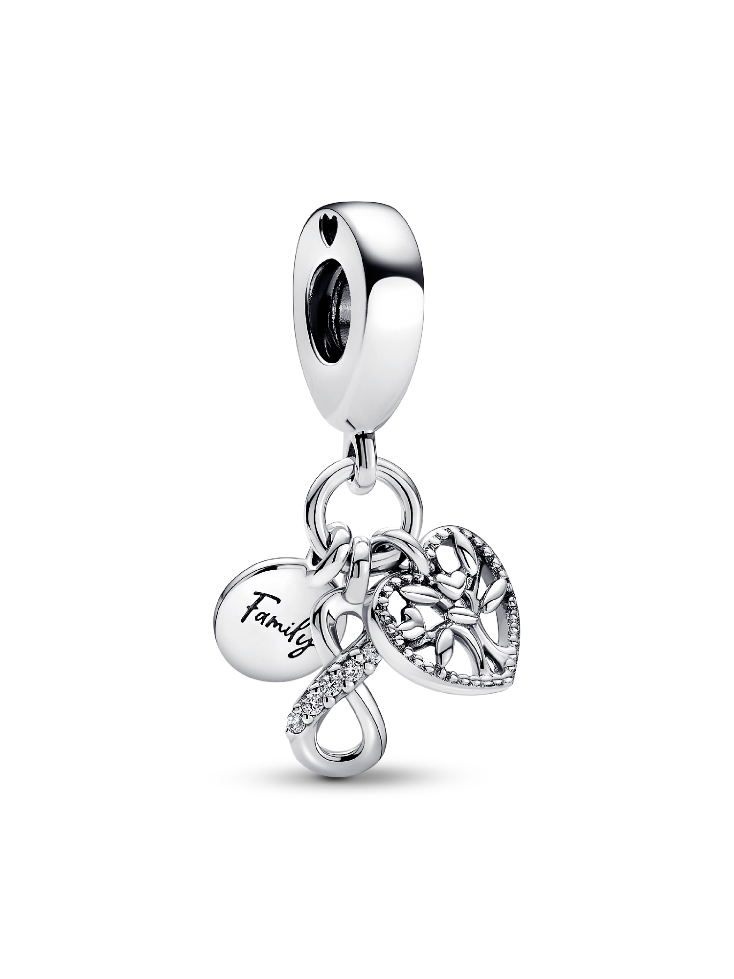 Charm Colgante de familia triple Infinito