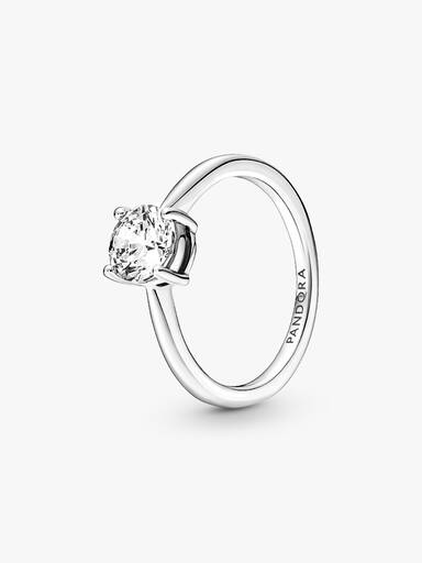 Anillo solitario reluciente