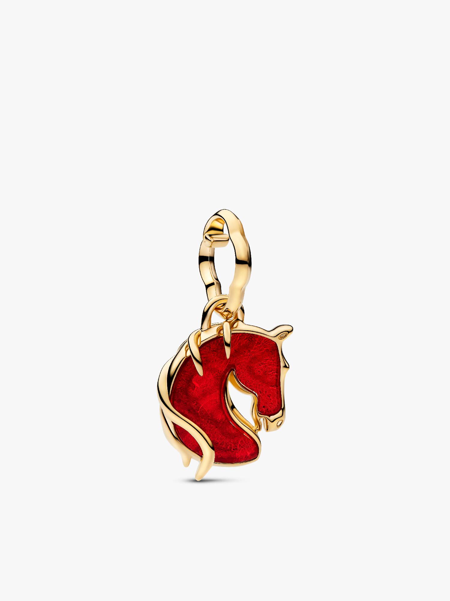 Charm Colgante Caballo rojo fuego en cristal Murano