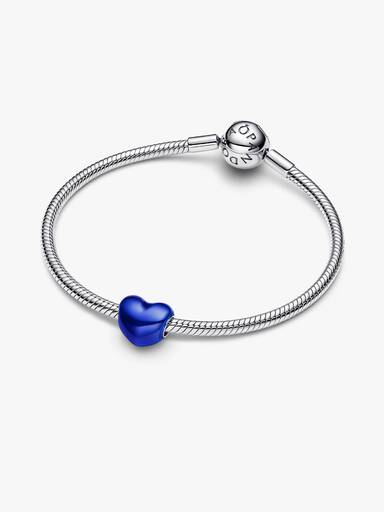 Charm Corazón Metálico Azul