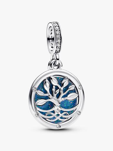 Charm colgante doble Árbol Infinito que brilla en la oscuridad