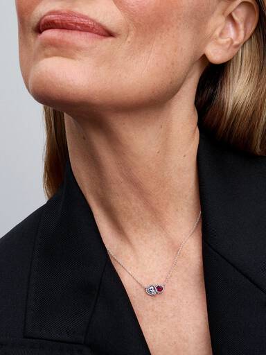 Collar con Colgante Corazones con Halo