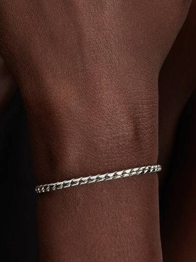 Brazalete de cadena trenzada con broche redondo