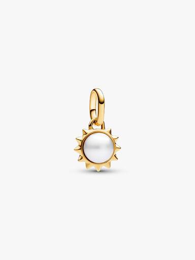 Charm Mini Colgante Sol Perla Cultivada de Agua Dulce Tratada Pandora ME