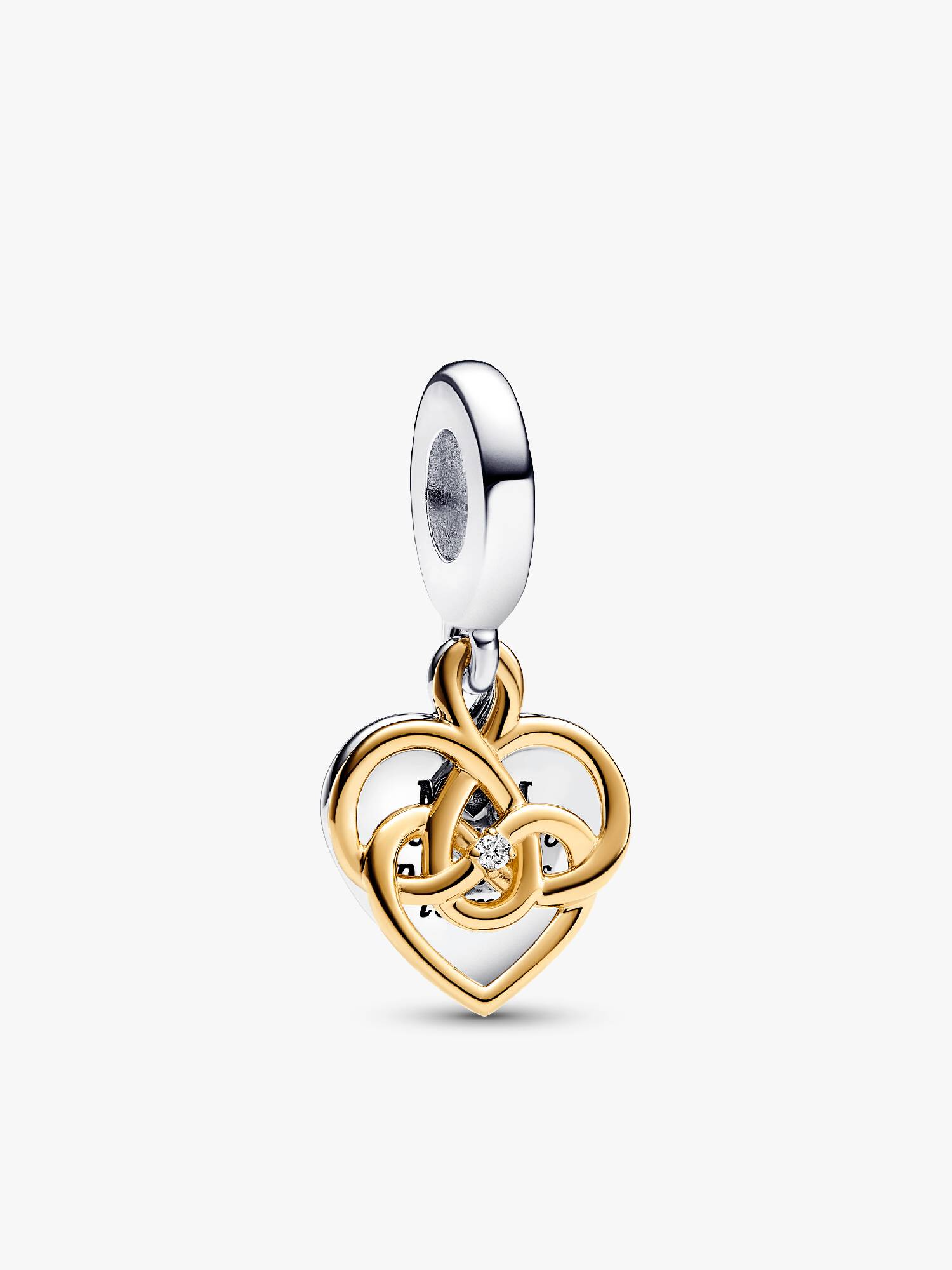 Charm Colgante Doble Mamá Grabable con Diamante Cultivado en Laboratorio