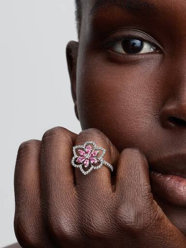 Anillo Cóctel Doble Flor