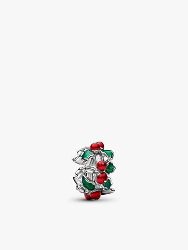 Set de regalo de pulsera con charm de Acebo Navideño
