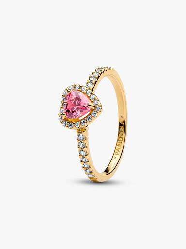 Anillo Corazón elevado rosado