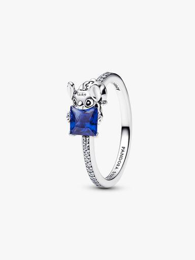 Anillo Stitch de Disney con Piedra Rosada